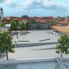 Bild vergr&ouml;&szlig;ern: Blick vom Wasser auf das Parkhaus, den Stadtplatz und die Inselhalle mit Altstadt