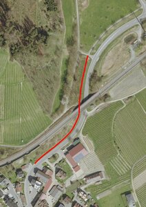 Bild vergr��ern: Der Ausbauabschnitt am n�rdlichen Ortsausgang von Sch�nau.